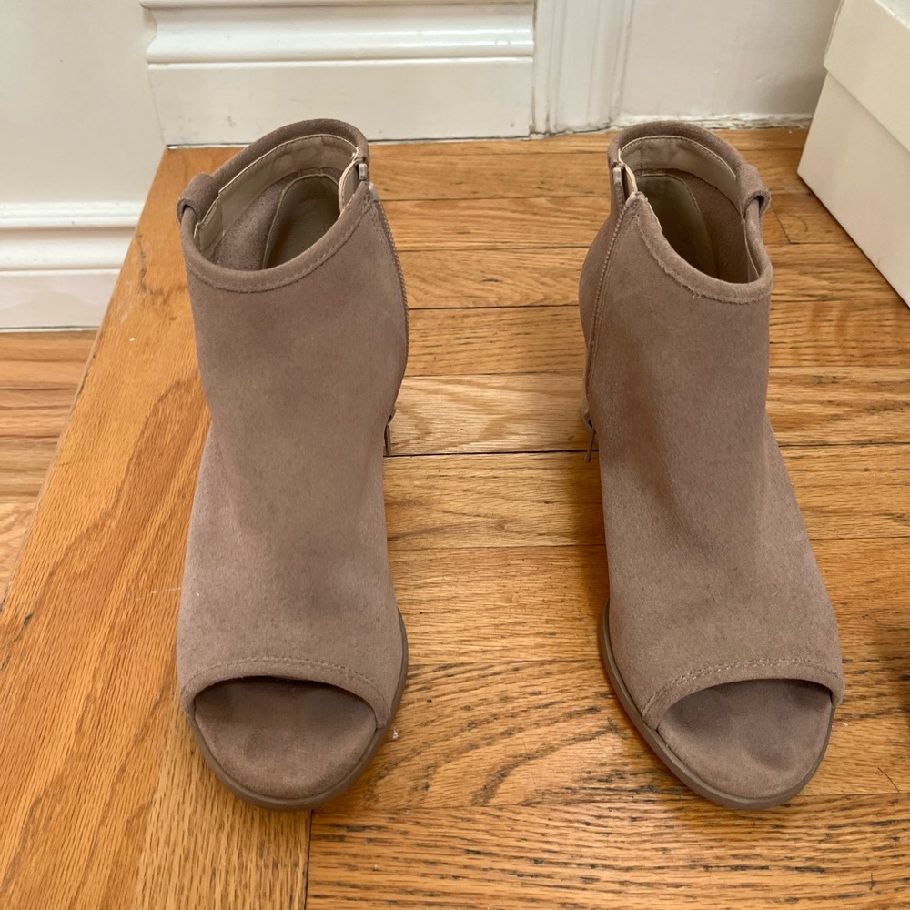 Open toe booties